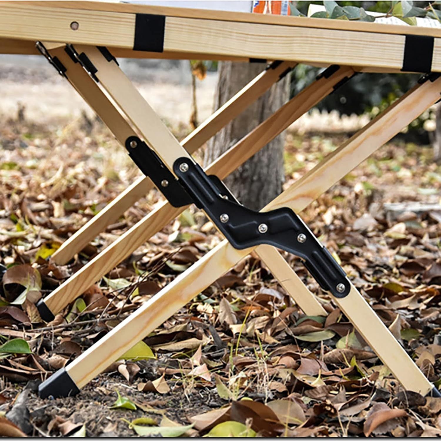 Outdoor patio folding egg roll table portable beech folding table camping picnic table