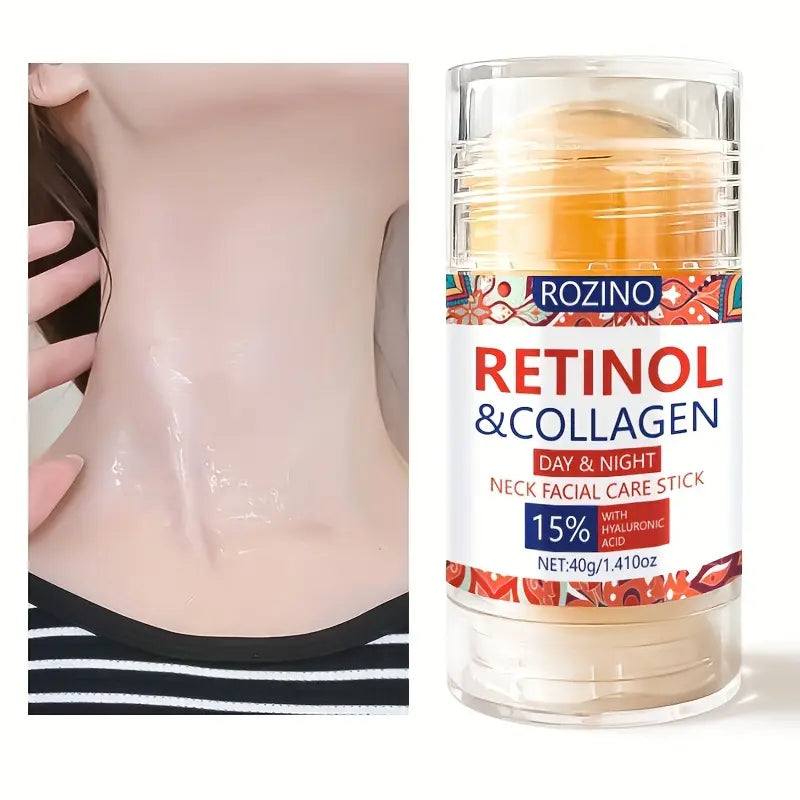 Retinol & Collagen Neck Facial Care Stick, Anti Aging Neckand Décolleté Firming Cream -Tighten and Hydrate Skin Day& Night Neck Tightening Cream Firm Repair SaggingRejuvenates Skin