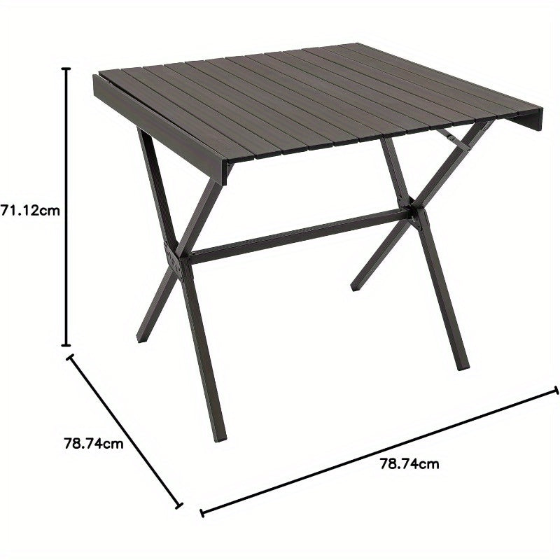 Heavy-Duty Folding Camping Table with Smooth Easy-Clean Roll Top