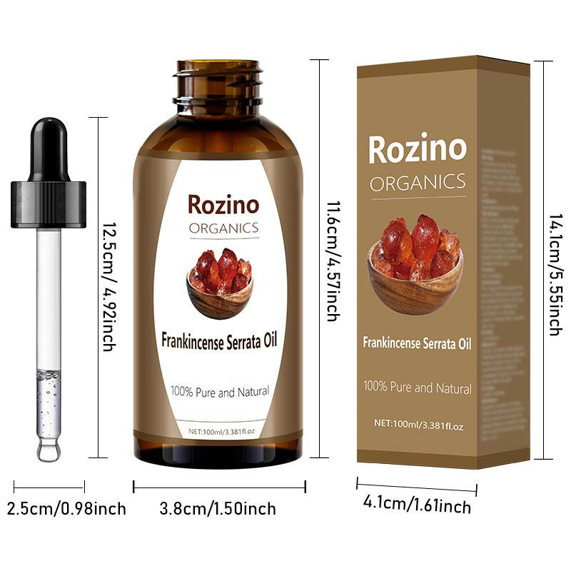 RozinoORGANICS Frankincense Serata Jojoba Oil 4fl oz | EWG Verified Organic, 100% Pure Cold-Pressed | For Skin, Hair, Nails & Cuticles – Unrefined, Hexane-Free | Natural Moisturizing Carrier Oil (Facial Serum/Gua Sha)