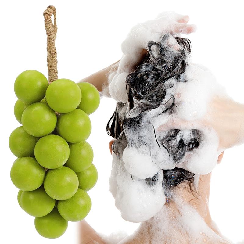 ROZINO Grape Soap on a Rope - Decorative Aromatic Artisan Bar for Hand Wash Bath Fresh Air Gift for Men Women Enhances Ambiance with Unique Rope Design Made with Grapeseed Oil and Olive Oil Body Care Daily Cleanser