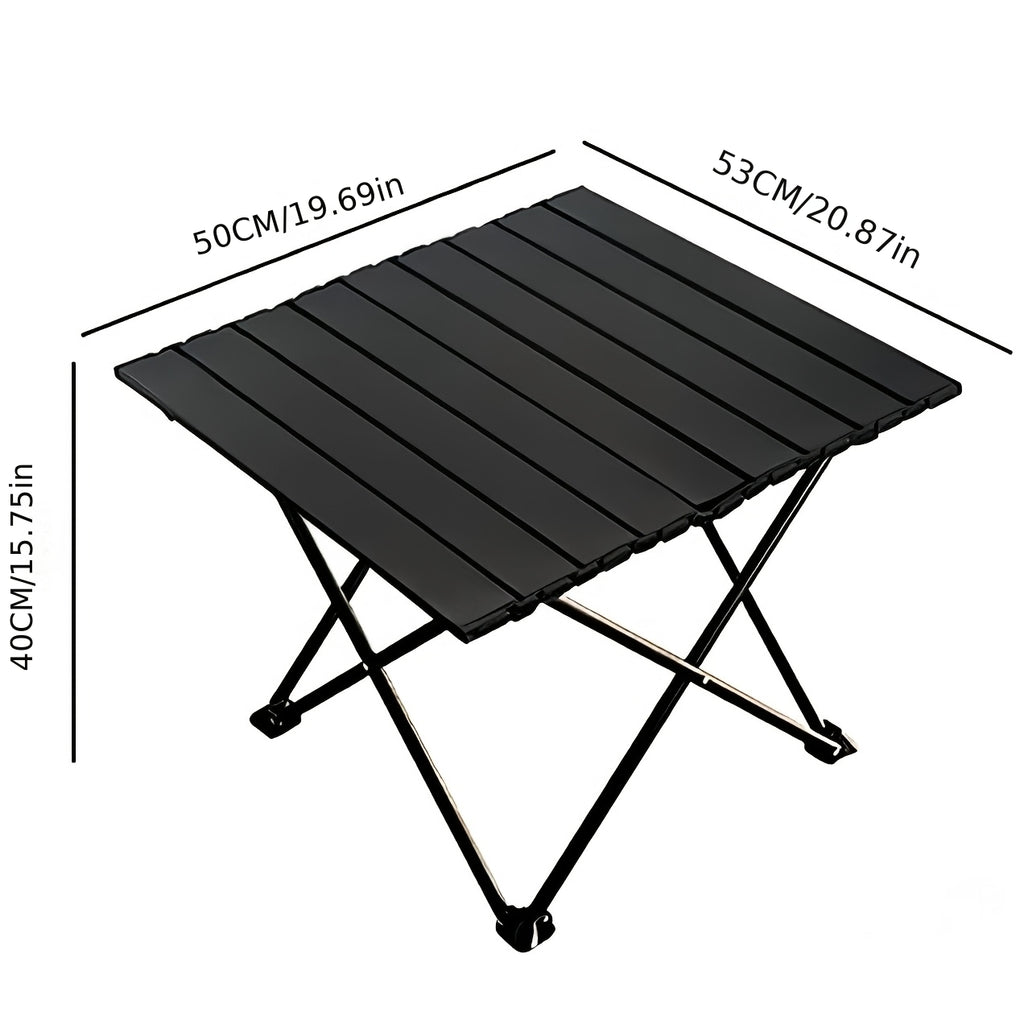 1pc Aluminum Egg Roll Table | Foldable Portable Camping Table with Sturdy X-Shaped Support