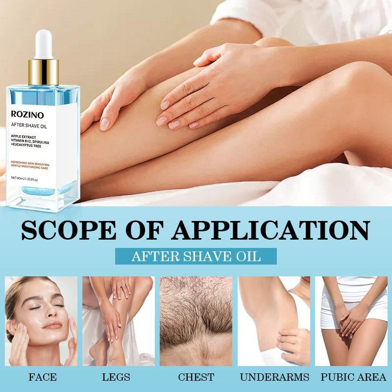 ROZINO After Shave Oil Soothing & Gentle for Sensitive Skin with Apple Extract Vitamin B3 Spirulina Eucalyptus Tree 40ml