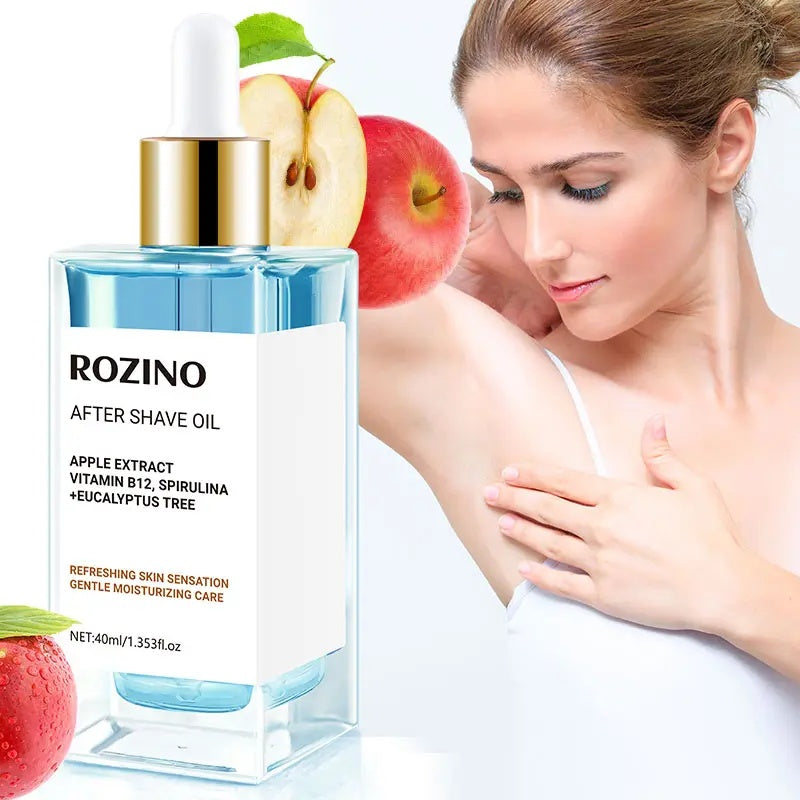 ROZINO After Shave Oil Soothing & Gentle for Sensitive Skin with Apple Extract Vitamin B3 Spirulina Eucalyptus Tree 40ml
