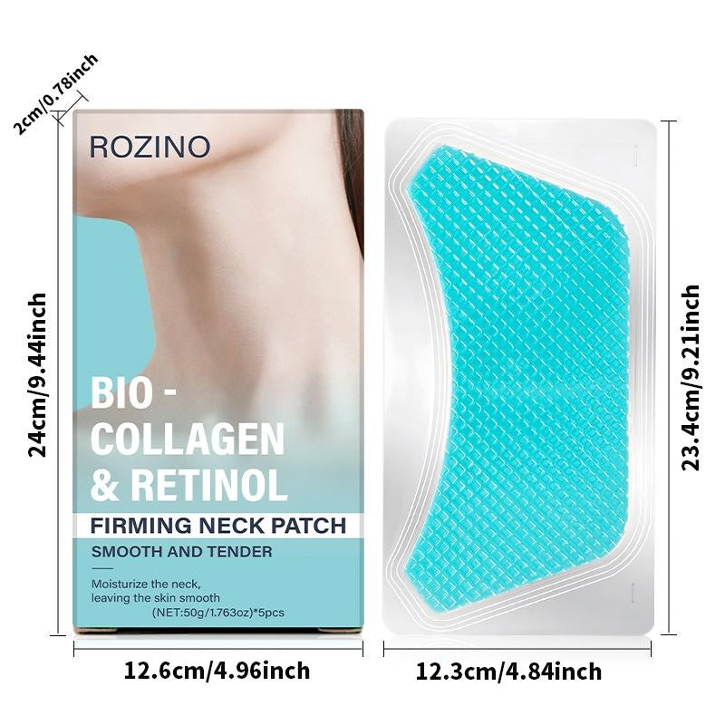 Rozino Bio-Collagen & Retinol Firming Neck Patch for Neck Firming and Tightening Anti-Wrinkle Patches to Smooth Skin Invisible Silicone Pads for Wrinkles