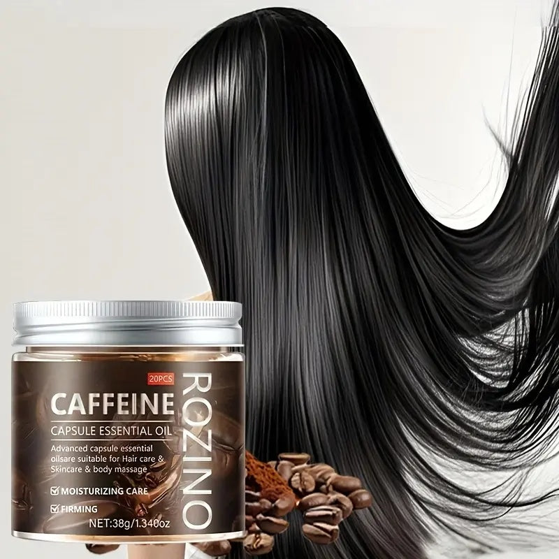 ROZINO Caffeine Hair Capsules Super Smooth & Glossy Magic for Enhanced Hair Shine and Brilliance