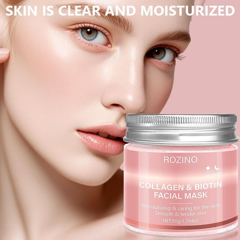 ROZINO Collagen & Biotin Facial Mask - Hydrating & Caring for Smooth & Tender Skin - 50g