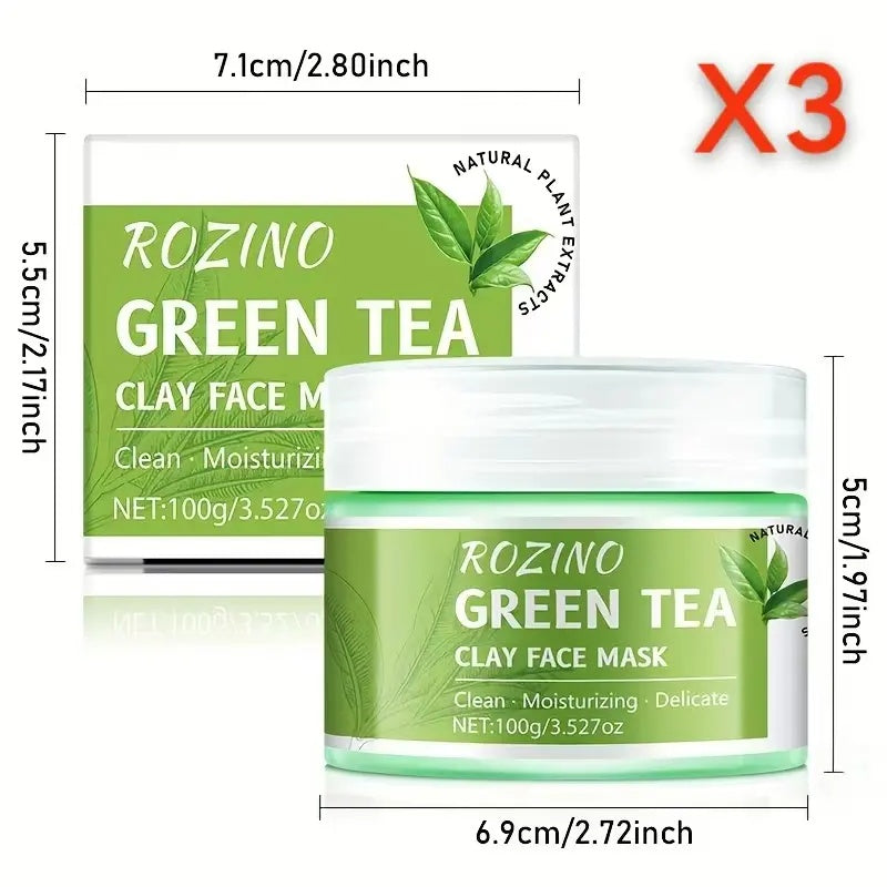 ROZINO Green Tea Cleansing Clay Mask (Deep Cleansing/Moisturizing/Pore Care) lambena  skin  care