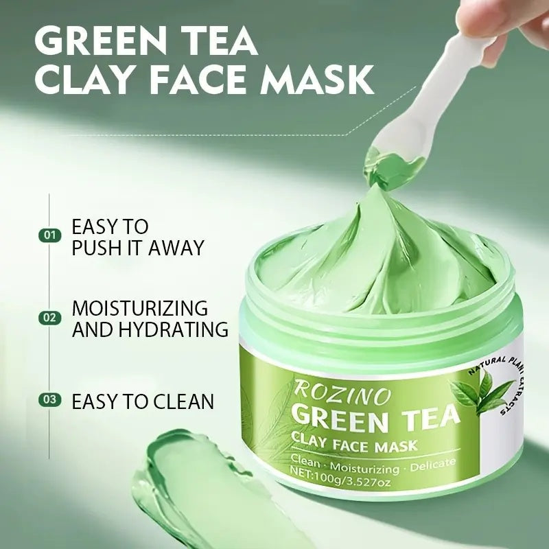 ROZINO Green Tea Cleansing Clay Mask (Deep Cleansing/Moisturizing/Pore Care) lambena  skin  care