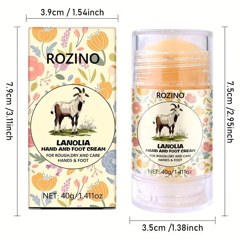 ROZINO Lanolia Hand and Foot Cream 40g - Moisturizing Rejuvenating Hydrating Care for Dry Cracked Skin 1.41oz Daily Moisturize Restore