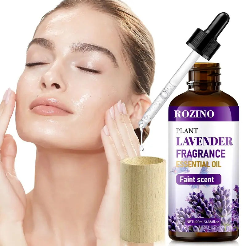 ROZINO Lavender Essential Oil 100ml Pure Natural Faint Scent for Diffuser Body Aromatherapy & Soap Making Plant Fragrance