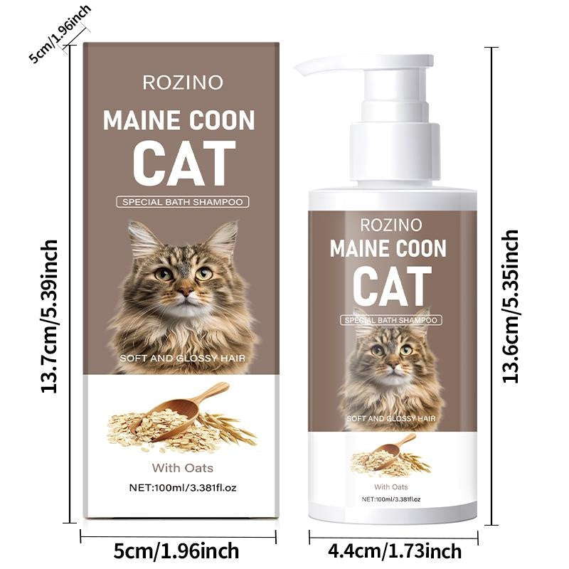 ROZINO Maine Coon Cat - Specific Shampoo (Oat Nourishing/Gentle Cleansing/Brighten Fur)