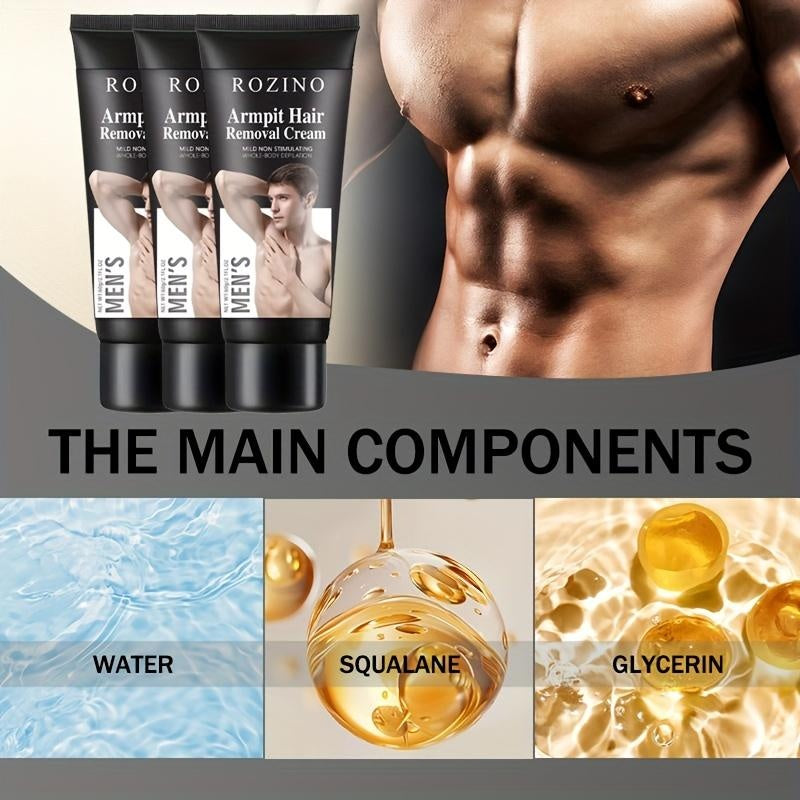 Rozino Men’s Armpit Hair Removal Cream | Gentle Armpit Hair Removal, Whole - Body Usable