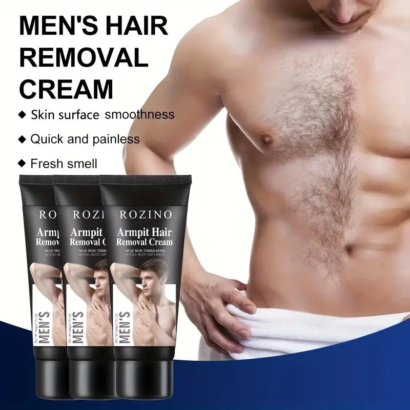 Rozino Men’s Armpit Hair Removal Cream | Gentle Armpit Hair Removal, Whole - Body Usable