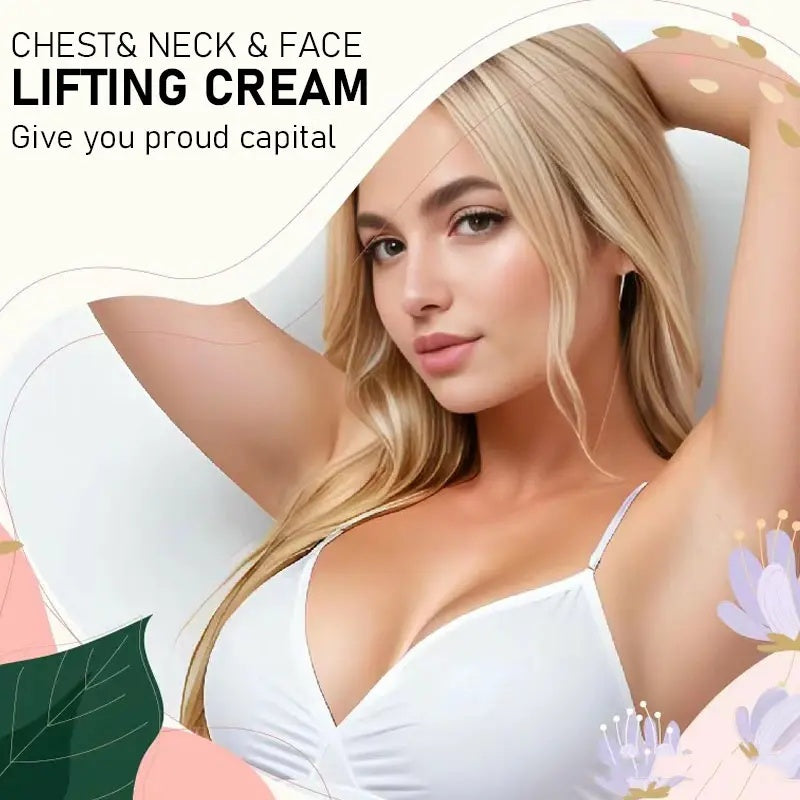 ROZINO Neck Firming Chest & Neck & Face Lifting Cream with Hyaluronic Acid & Grape Seed for All Skin Types - Deep Hydration & Moisturizing Body Care