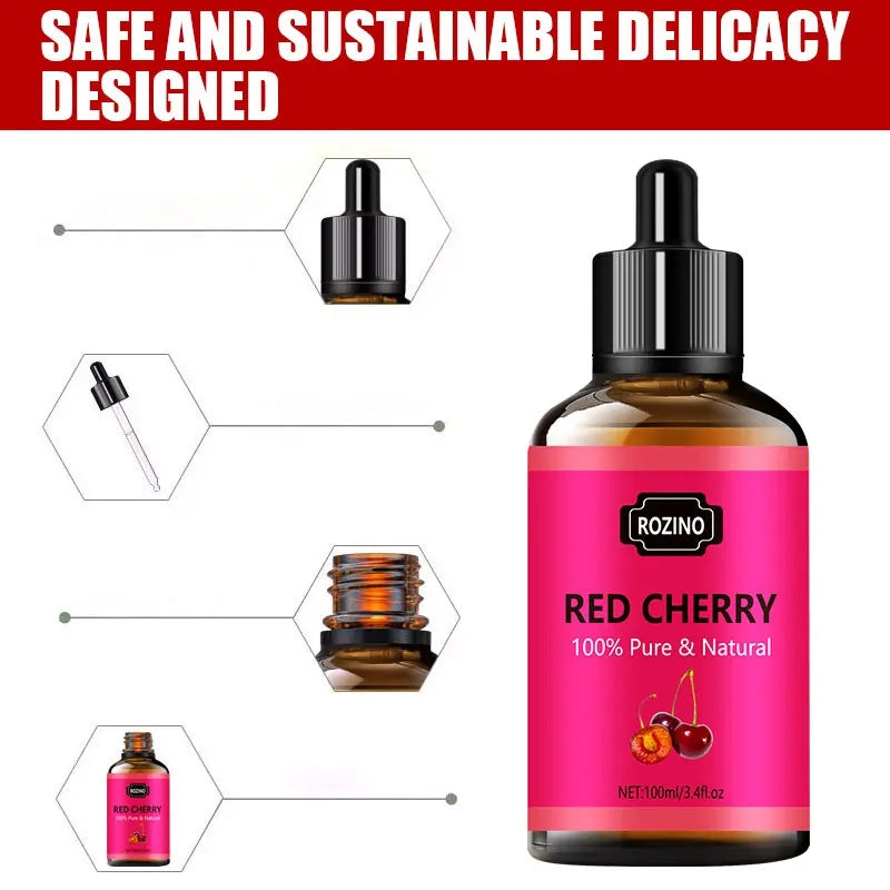 Rozino Red Cherry Essential Oil - Improve Dry Skin, Lock Moisture & Soothe Redness Body Care Soothing dry body oil curly  hair  oil  treatment