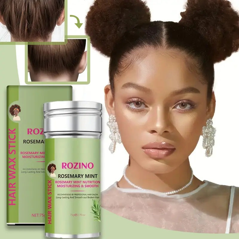 Rozino Rosemary Mint Hair Wax Stick 75g Tames Frizz Smooths Broken Hair Long Lasting Styling for Daily Party Sports Moisturizing Smooth Formula