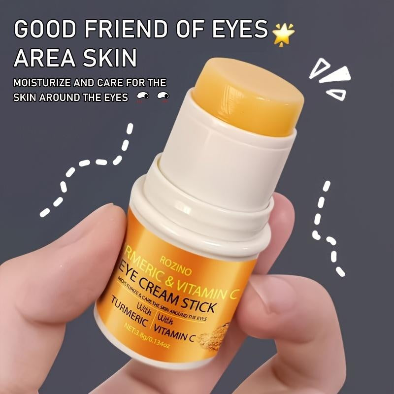 ROZINO Turmeric Eye Cream Stick: 24/7 Hydration + Glow! Advanced Firming & Wrinkle-Reducing, Restores Elasticity, Lifts Contours, Plumps Skin & Fades Fine Lines