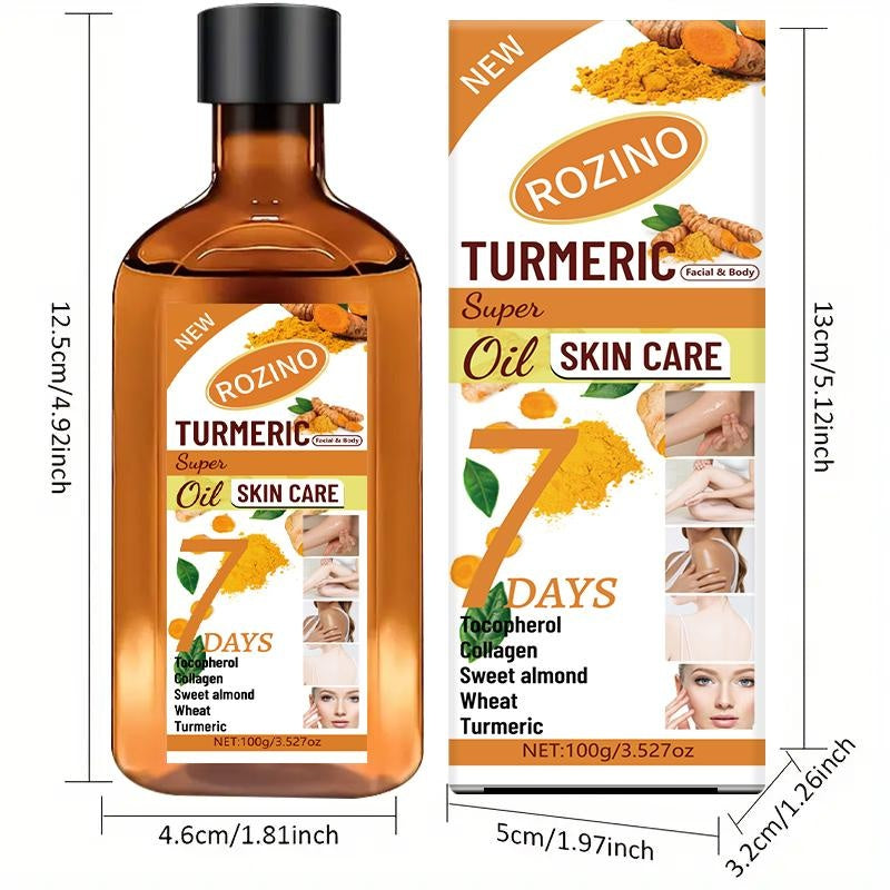 Rozino Turmeric Oil Super Skin Care Formula 100g Unisex 7 Days Benefits for Skin Health Natural Ingredients