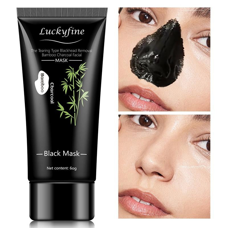 [Two Pack]ROZINO Bamboo Charcoal Facial Mask 60g - Blackhead Clean Pore Cleansing Purifying Exfoliating Super Moisture Peel Skincare for Radiance Hydration - Outdoorfun Gentle