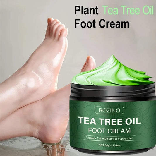 [Two sets]ROZINO Tea Tree Oil Foot Cream, Warming Cream —— Suitable for calluses, dry and cracked feet, hands, heels, elbows, nails and knees —— Softens and moisturizes the skin