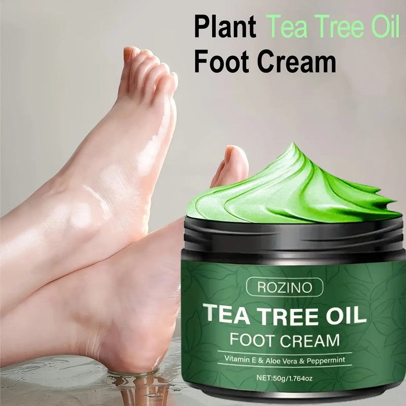 [Two sets]ROZINO Tea Tree Oil Foot Cream, Warming Cream —— Suitable for calluses, dry and cracked feet, hands, heels, elbows, nails and knees —— Softens and moisturizes the skin