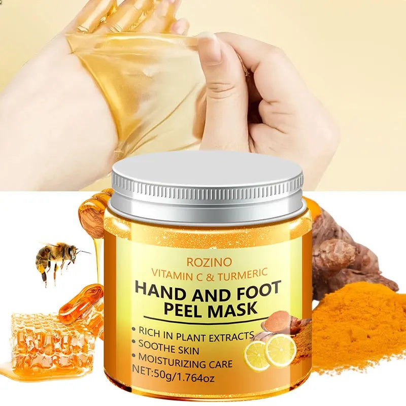 Vitamin C and turmeric hand and foot masks brighten skin tone, remove dead skin, Smooth and soft, Deep moisturizing care, Gentle skincare